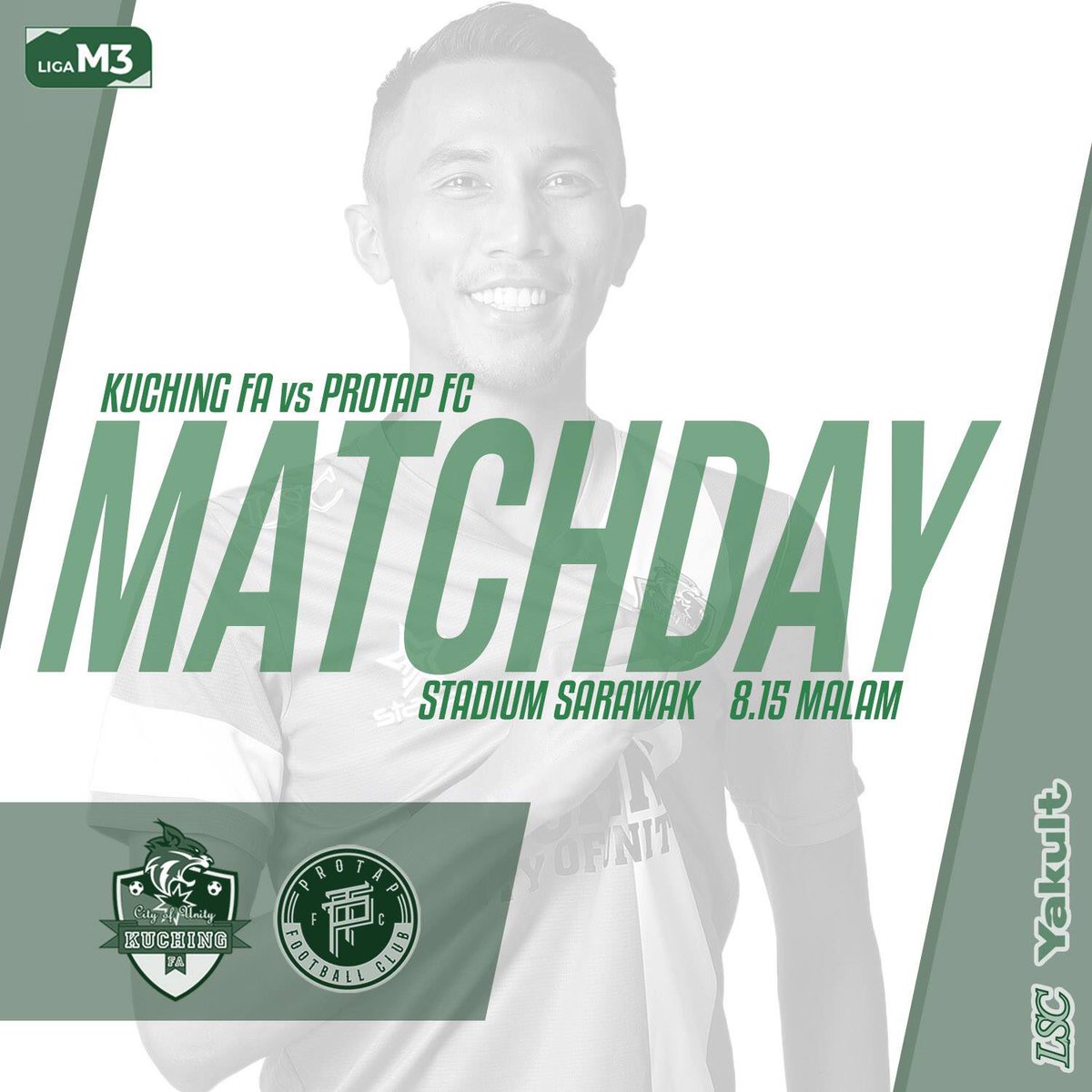 OfficialKCFC's tweet photo. MATCHDAY!!!
Kuching FA vs Protap FC
8.15 malam
Stadium Sarawak
Mbak koci ngan semangat kitakorang nyokong Kuching FA ke stadium malam tok oh. Kita jumpa malam kelak k?
#kuchingfa
#cityofunity
#smallclubbigheart
#lsc
#yakult
#delicioushead https://t.co/iOM9PhE3Z7