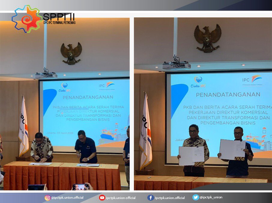 ipctpk_union's tweet photo. Perjanjian Kerja Bersama (PKB)
Tertanggal 9 April 2019 bertempat dikantor Pusat IPC, antara Pengurus DPP SPPI II dengan Manajemen IPC https://t.co/j4NAgJwiPk