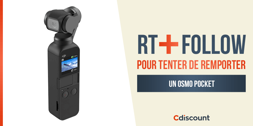 Cdiscount's tweet image. 🎁 #Concours

👉 Tentez de remporter un Osmo Pocket  : bit.ly/2DdvYDw !

🔸 Pour tenter votre chance : 
RT + Follow @Cdiscount

TAS 19/04