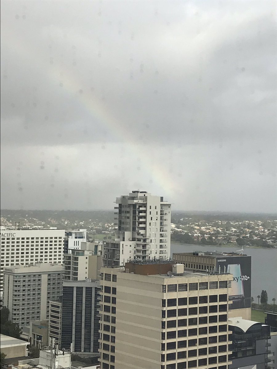 chrismdwyer's tweet photo. Lovely architectural gems in Fremantle - and a rainbow farewell in the only rainy day all week in WA #ate19 https://t.co/x4fdbyvc3J