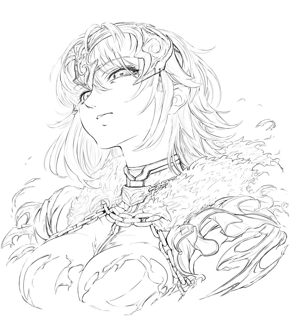 威未図 いみず Fgo ジャンヌ ダルク オルタ 線画 Jeanne D Arc Alter