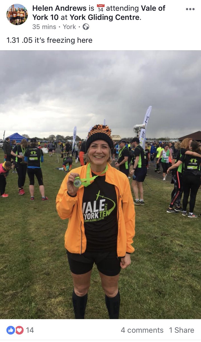 Well done #TeamBaHa #Helen for completing the <a href="/RaceBest/">RaceBest</a> #ValeOfYork10 today! <a href="/UKRunChat/">UKRunChat</a> #Barnsley #York <a href="/BarnsleyHarrier/">Barnsley Harriers</a>