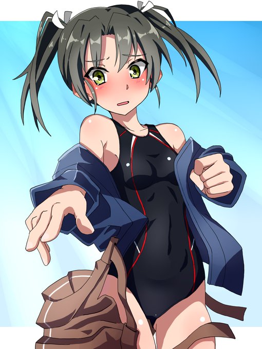 【 瑞鶴 逆襲される ]
艦これアニメ6話の逆襲を受け、上着もろとも脱がされる瑞鶴。
しかも和服の下に水着を着用していることがバレてしまい、その後、総受け状態に。 