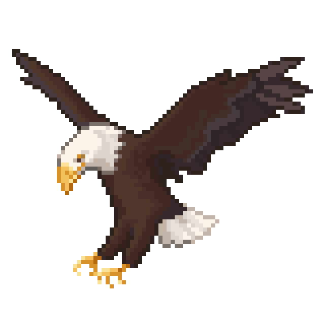 隼レイカ Pa Twitter 80ｘ80 No 235 白頭鷲 ドット塗り絵 T Co Utavjftwii