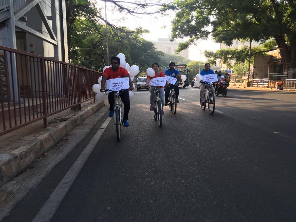 BPACofficial's tweet photo. .@ceo_karnataka, @BBMPCOMM & B.PAC organised “Pedal For Democracy” a #Cyclothon to increase voter turn out in #Bengaluru city.
#BPACForBlr #BeCounted #LokSabhaElections2019 #AllToPoll #MyVote #everyvotecounts #Cycling #CycleToVote https://t.co/Hq5K02vglg
