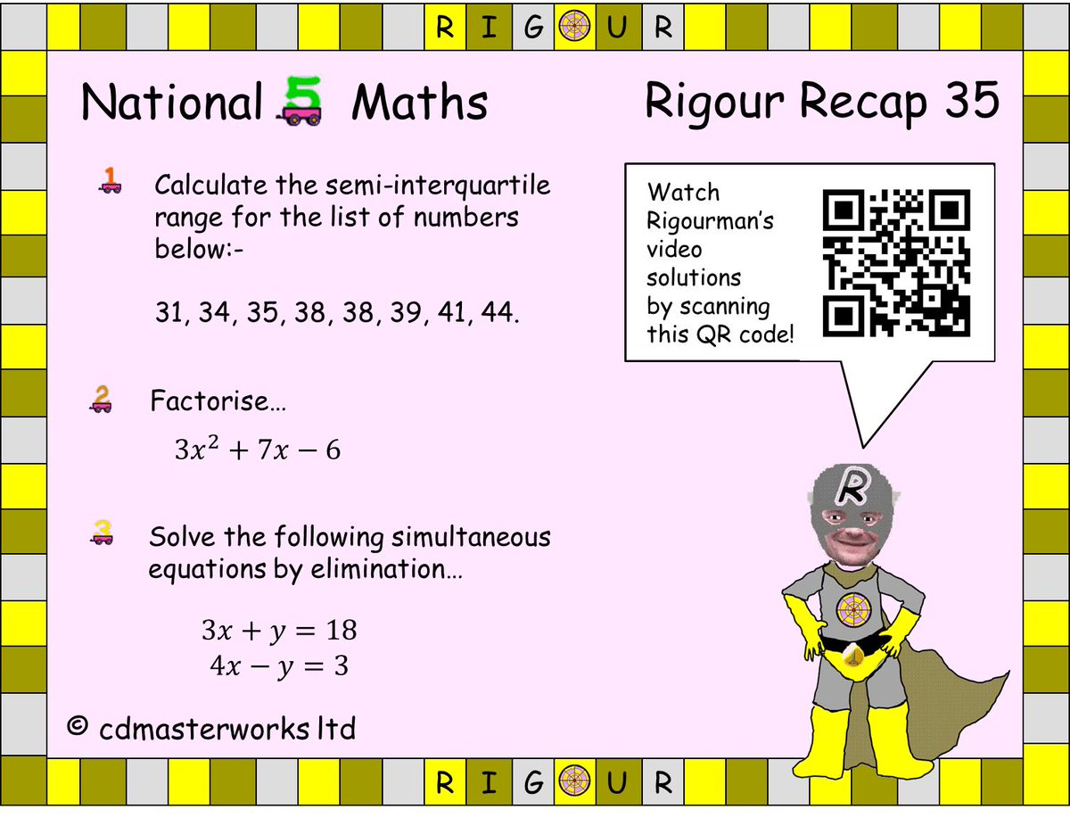 RigourMaths's tweet photo. Only 19 days til #Nat5Maths exam 2019. Try todays #RigourRecap 35. Click here to view the video solutions; https://t.co/QATBJMnjy3 and use our Online Learning portal to revise any questions answered incorrectly; https://t.co/nIjitAcws5. You can subscribe on this page too! 🥉🥈🥇 https://t.co/bjWIAuyYaA