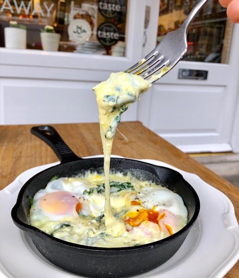 The cheesier, the better! 
We’re pretty chuffed with our spinach and raclette melt. #cheesepull