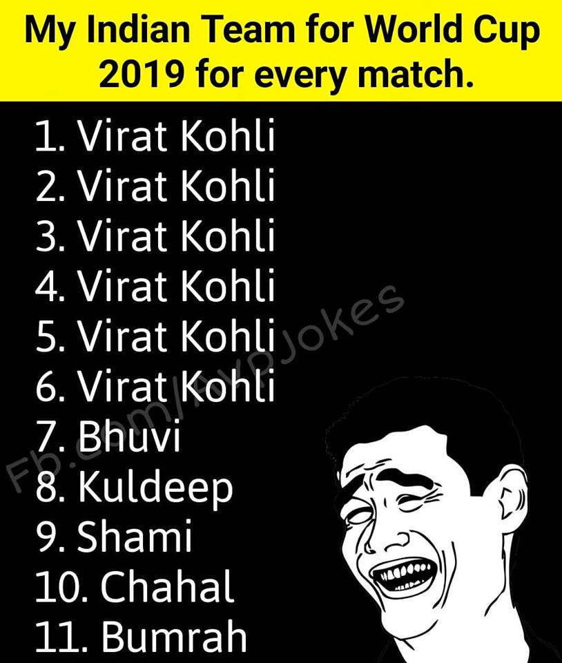 VivekVadher008's tweet photo. @virendersehwag My Team India for the 2019 World Cup. #Playing_XI https://t.co/fw2sbFLxcI