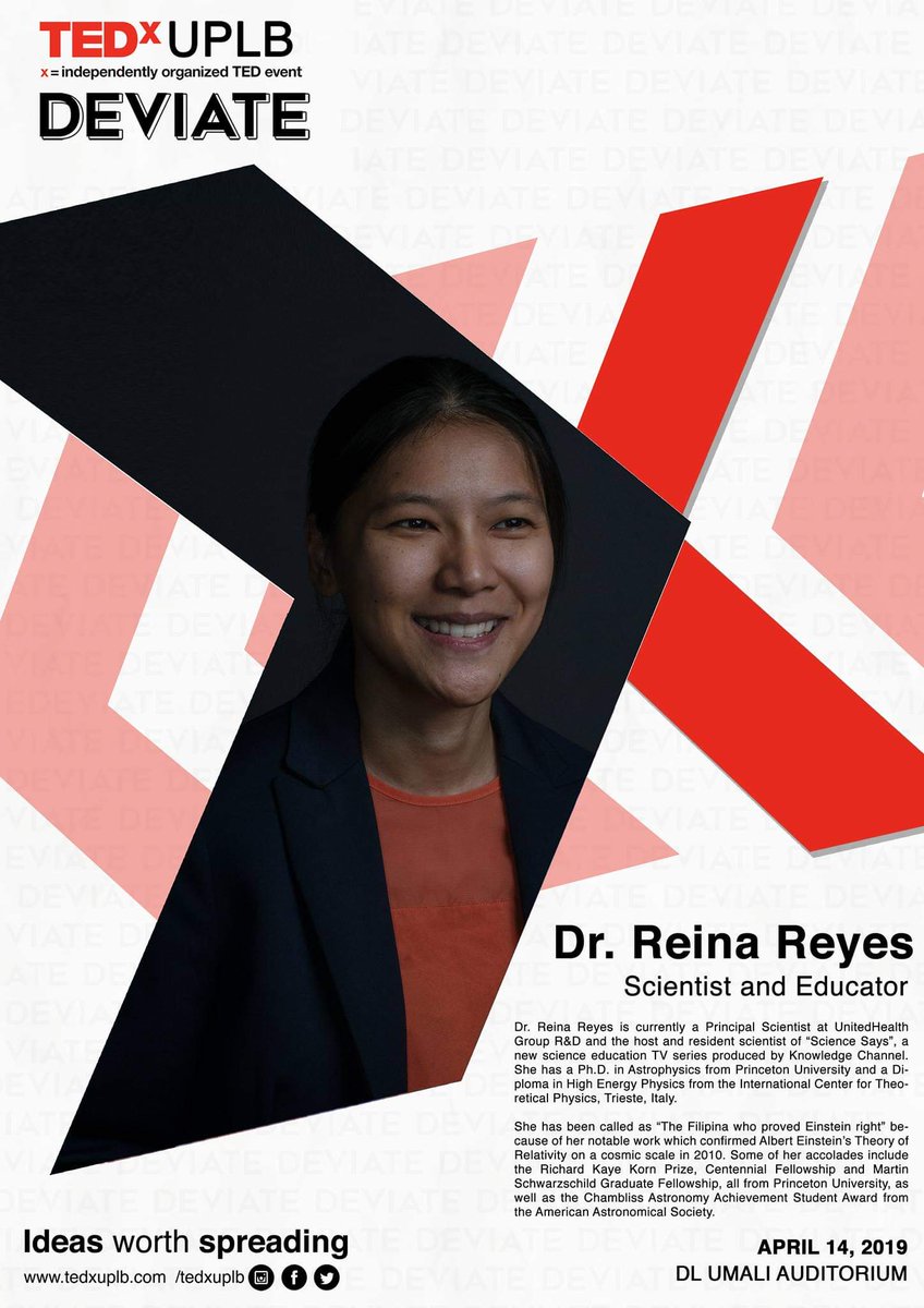 TEDxUPLB's tweet photo. "Taking Physics as my college degree, I became an alien, someone they cannot relate to." - Dr. Reina Reyes
#TEDxUPLB2019 #DeviateUPLB https://t.co/QbxgU4OgYn