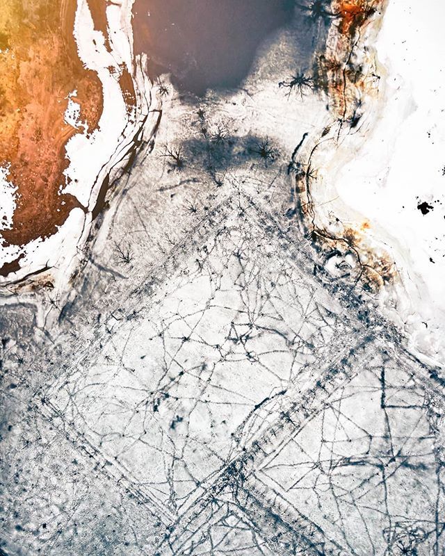 What are these symmetrical figures on ice?

#широкаполяна
#bulgaria #bulgariaofficial #mybulgaria  #vscobulgaria #allbulgaria
<a href="/vsco/">VSCO</a>.bulgaria <a href="/bulgariaonline/">Ivelina Traut</a> #livelovebulgaria @livelove.bulgaria
#natgeobalkan #vscobalkan #discoverbalkania
#europe_greatshots  #europe_vacations…