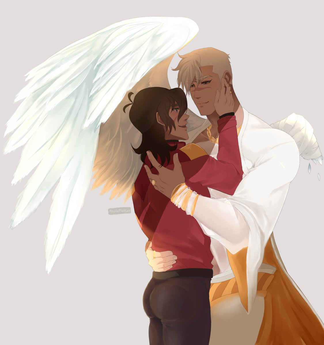 One winged angel Sheith AU. Keith teaches Shiro to love humanity again after Shiro was betrayed by a human who cut off one of his wing. Spoilers: they fall in love #Sheith