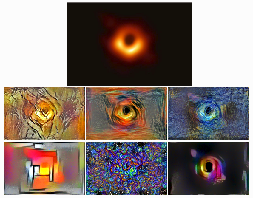 1/ My inner Dali Lama converts data into arts 

Al those projects on @Nature2_0 and Scaling wildlife from @williesmits inspired me at  #odysseyhack @OdysseyHack and spreading some Llammaaah love 🦙💕

See here my results on a black hole using  github.com/jcjohnson/neur… & @ml4a_