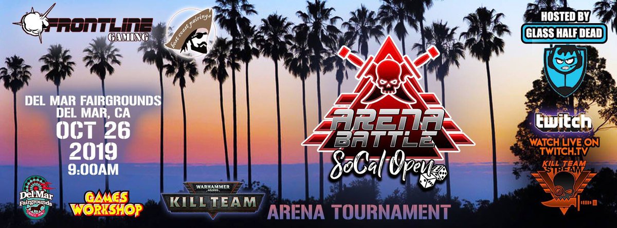 KillTeamStream's tweet photo. We just got asked to host our Arena Battle Tournament at the #socalopen October 26th! If you play #warhammer40k and live in the San Diego Area, come check out this awesome #killteam arena tournament we're going to be hosting! We will be streaming it on our #twitch channel! https://t.co/sN7uCHByFe