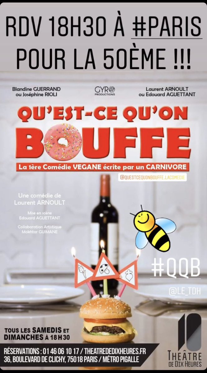 #Paris 18h30 ! La 50ème ce soir <a href="/Theatre10heures/">Théâtre de Dix Heures</a> 😍