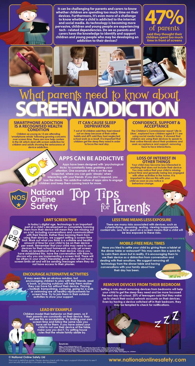 ReadingSwimClub's tweet photo. ’What parents need to know about screen addiction’ @natonlinesafety #screenaddiction #toptipsforparents https://t.co/TLzCH1veyz