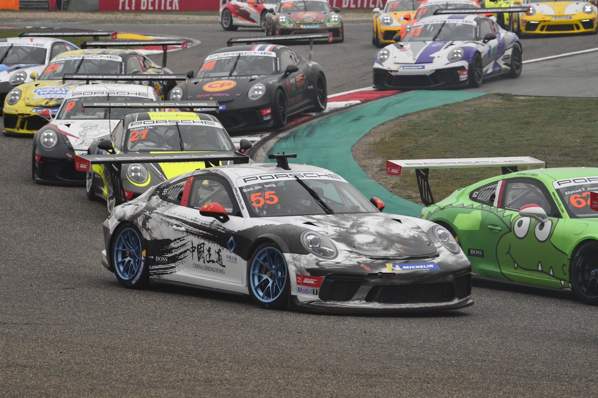 carreracupasia's tweet photo. In #CarreraCupAsiaProAm #FrancisTjia of #OpenRoadRacing finished 1st in class with @Yuey_Tan of #NovuRacing in second. 3rd place went to reigning champ #BaoJinlong of #ZhengTongAuto by a mere 0.008 seconds. Official points to follow later today. https://t.co/TC7k5NAQci