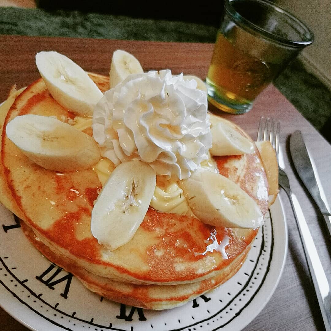 negi_tyn's tweet image. ：Banana Whip Pancake🍌🌿
#homemadesnack
#bananapancake
#homemadesnack
#teatime🍃