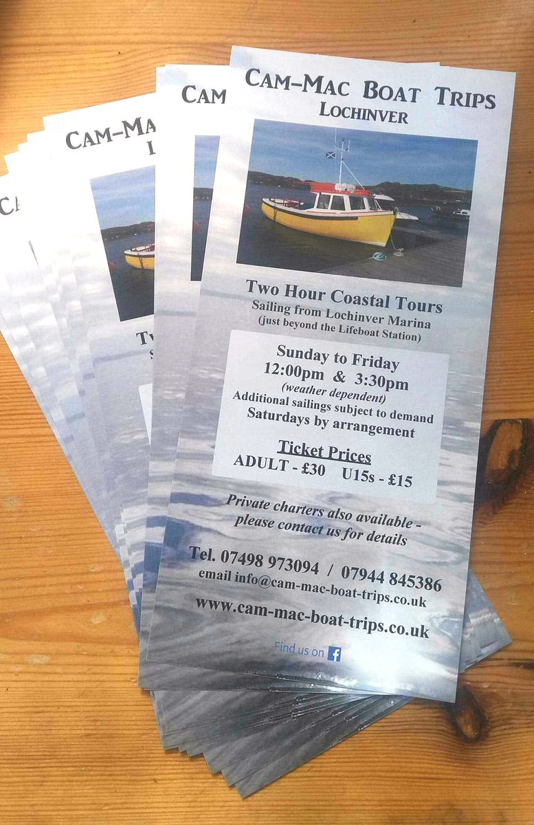 Boat trips starting next week from Lochinver!
cam-mac-boat-trips.co.uk