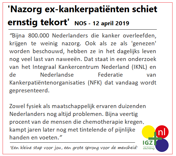 martinjmelinga's tweet photo. Schokkend: ‘Nazorg ex-kankerpatiënten schiet ernstig tekort’ | 800.000 Nederlanders overleven kanker, maar hebben daarna geen leven meer. Falen gezondheidszorg en samenleving. Tijd voor IGZ+ #igzplus #kanker #nazorg #NFK #IKNL https://t.co/VJPCJOTMOs https://t.co/rwcdqK1Tzl