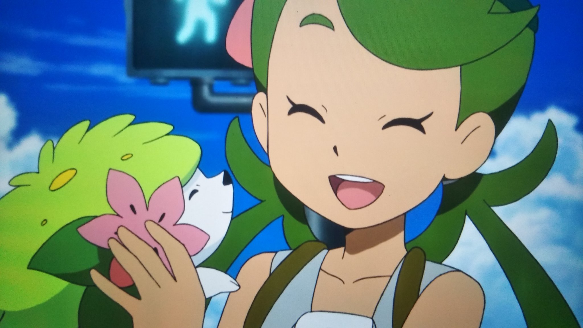 輸送兵の別垢 シェイミちゃんはアマージョ姉さんの心を受け継いでいたんだね ポケモンの姉妹関係が構築されてる アマージョ観光できないの残念だけどマオの夢なら我慢するのね Anipoke アニポケ