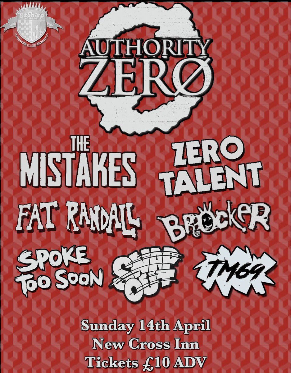 So there’s an awesome gig going on later today at the @NewCrossInn ! We get the huge pleasure of opening the show for @Authority_Zero on part of their UK & European tour. We can’t wait! Doors at 3pm. Punk rock Sunday’s!! 🍻🤘🏻🔥#punkrock #livemusic #gigsinlondon