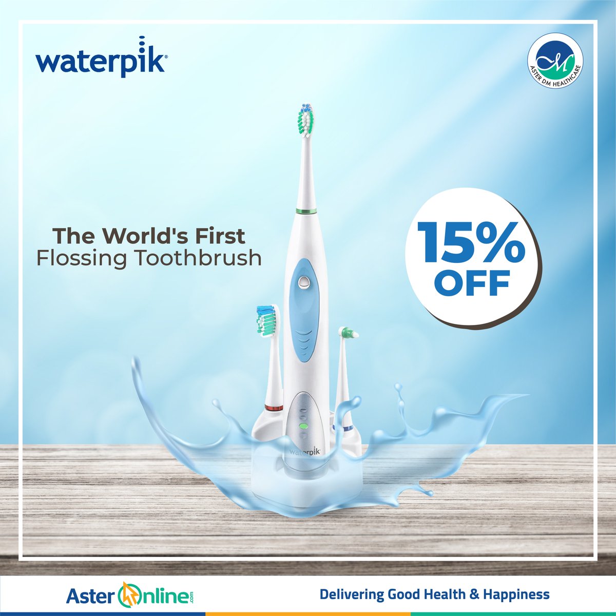 asteronlineme's tweet photo. Treat yourself better every time you brush with this cordless &amp; rechargeable Waterpik Sonic Toothbrush. FLAT 15% OFF. Available at https://t.co/cZ6CY6YjJ1.
https://t.co/wX95UbBbxV

@Waterpik 
#DeliveringGoodHealthAndHappiness #asterpharmacy #asteronline #oralcare #sale https://t.co/eu4nNSijf2