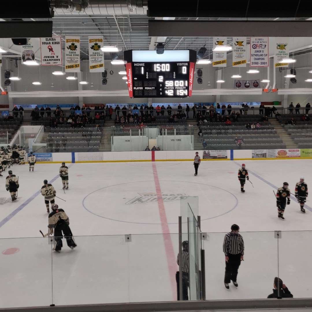 woolwichhockey's tweet photo. After 1 period, Elmira Jr. Sugar Kings (1), Lorne Park Clarkson Wild (0) #OHFChamps19 #MidgetA https://t.co/6OXXGItZ27