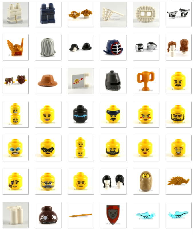 Brickbrowser's tweet image. Brickbrowser Bulletin:
 Hundreds of minifig parts and accessories added this week.  Here's a just small selection: