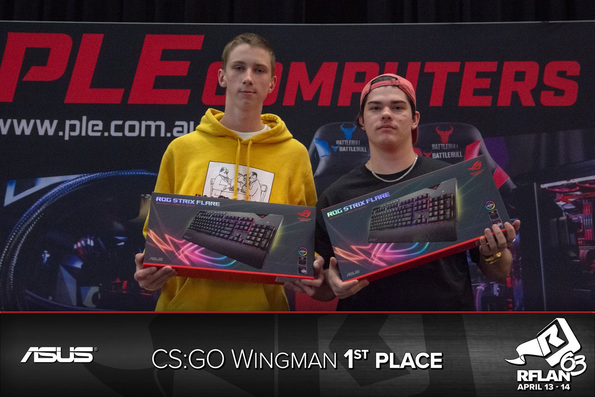 [#CSGO]

<a href="/ValeCSGO/">Vale</a> and Smiley from our #ZGCSGO team entered in the Wingman tournament at <a href="/rflan/">Redflag Lanfest</a> 63 and won 1st place! GGWP.

They were unbeatable throughout the tournament not dropping a single map at all! Good work boys.

#ZGUP | #RFLAN | #ZGESPORTSGG