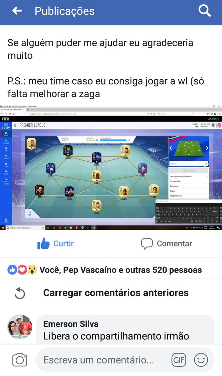 UtValber's tweet photo. @EAFIFABR @EASPORTSFIFA @EA_GZaro Nós da Comunidade do face: UT - ULTIMATE FIFA BRASIL
Pedimos por favor que dêem uma atenção especial a esse pedido simples e especial desse Fifeiro. Será de grande ajuda não só pra ele, mas de muitos outros Fifeiros que sonham em jogar a WL. https://t.co/juti3K8f4F
