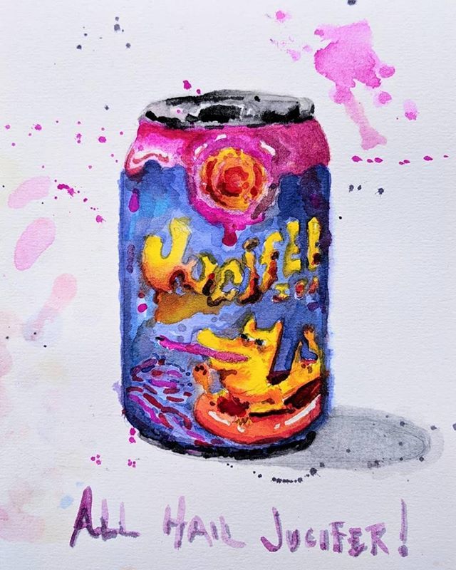 GnarlyBarley's tweet photo. Fan art Friday ⁣#hailjucifer ⁣
⁣
#Repost @thesageparsley with @repostsaveapp ⁣ ・・・ ⁣
 Practicing my watercoloring by paying homage to my favorite homegrown brew by @gnarlybarley  #allhailjucifer https://t.co/SNkM1Zd3jT https://t.co/ZDdmKkZ3UX