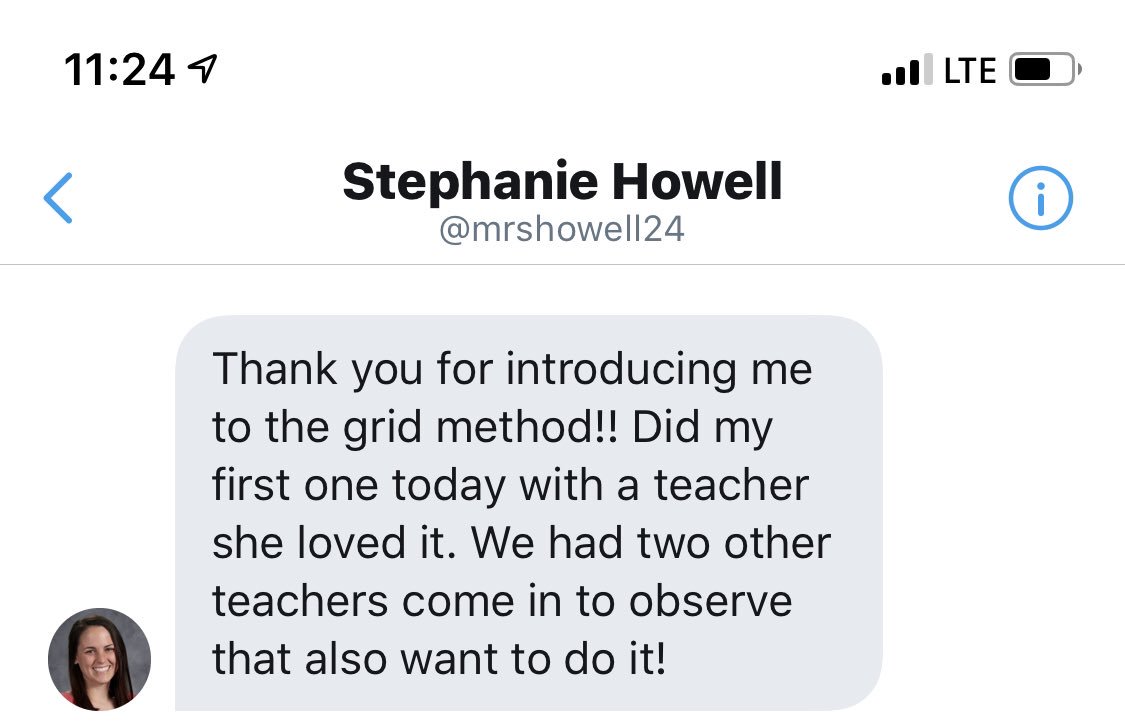 I love getting messages like this! Spreading the #masterylearning message with #theGridmethod and @teachbetterteam. 
Thanks for sharing your story, @mrshowell24!
Learn more at TeachBetter.com!
#teachbetter #masterychat #kidsdeserveit #tlap