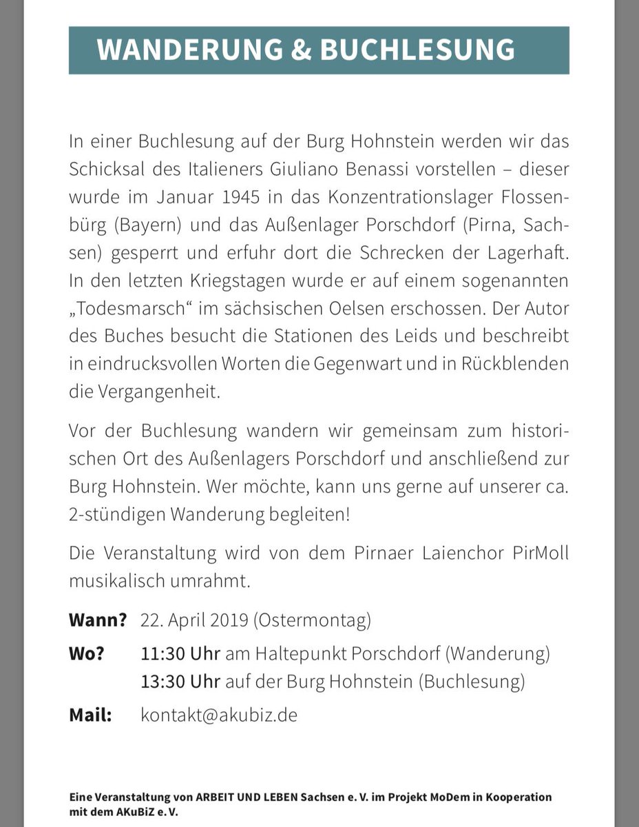 alpinews's tweet photo. Und nochmal eine Einladung des @akubiz an alle Geschichtsinteressierten @SRB_FAU @GrueneSOE @NFJLeipzig @PirnaTV @weiterdenken_ @Schmanle @saechsischeDE @tolsax https://t.co/ivMStCpH7g