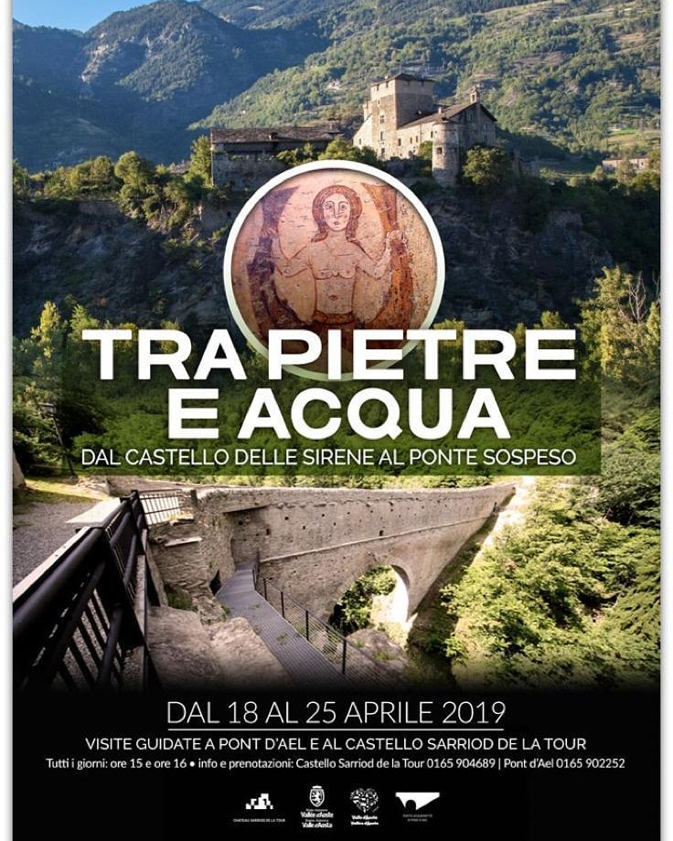 CultureVdA's tweet photo. Dal 18 al #25aprile #viaspettiamo al #castello Sarriod e al #PontdAel per un'avventura nel tempo tra pietre e acqua!
Dal #castello delle #sirene al #pontesospeso!
#tuttiigiorni h 15 e h 16!
#SaveTheDate https://t.co/2JbCLucMqH