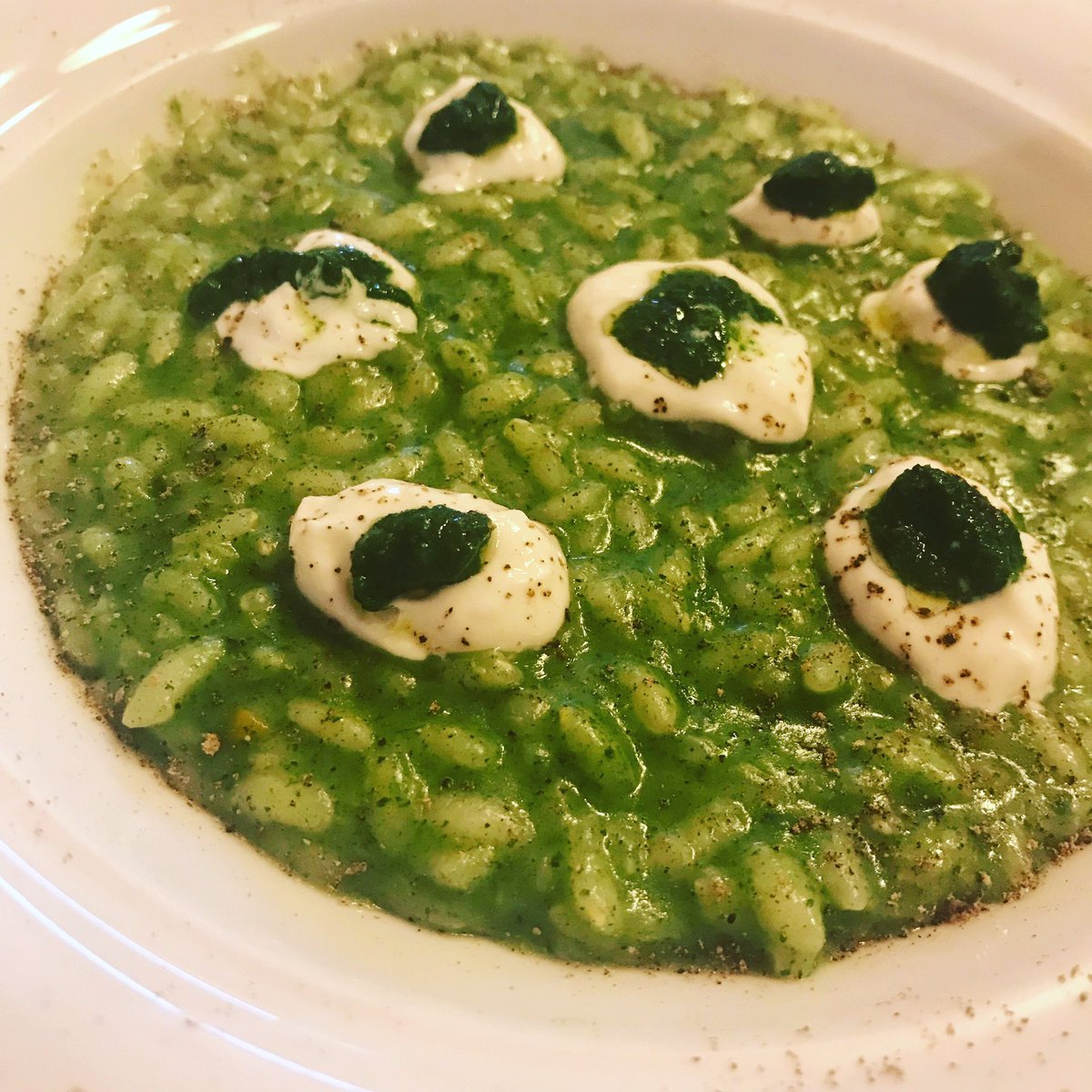 BF73_Barbara's tweet photo. #risotto #ortiche @RisoGoio ultimi chicchi , #riso #domenicadellepalme #green #madeinitaly https://t.co/INcZkP4QfA