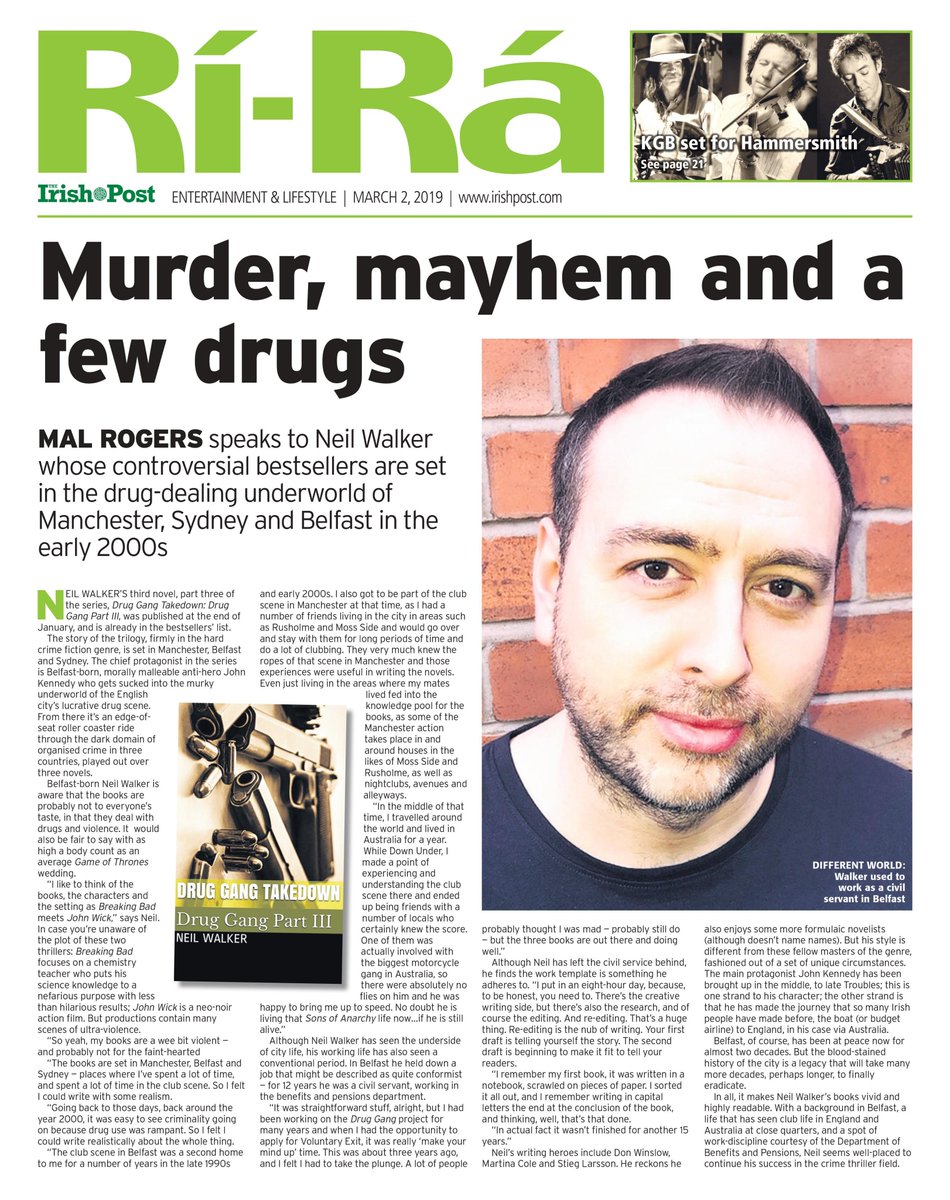 neilwalkerwrote's tweet photo. #author #interview in #TheIrishPost
Revealing the story behind the #DrugGangTrilogy by Neil Walker
#SundayReads #weekendreads #BookBoost #crime #crimefiction #book #writerslife #amwriting #amreading #bookworms #books #BookWorm #IndieApril #Read #indieauthors #bibliophile #reads https://t.co/K4oKnlCmI5