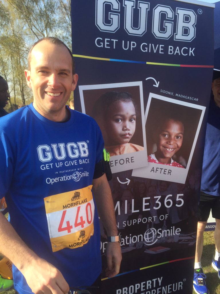 Sarahwoodman276's tweet photo. Awesome @jon_woodman and team #getupgiveback! Approx £75k raised for @operationsmile this morning running in Sutton park @uktri #propertyentrepeneur https://t.co/82ZJWiryuD