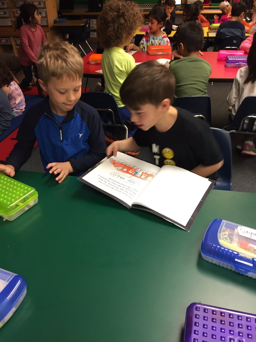 CamelotES_1's tweet photo. Ms. Saah’s  first graders are authors and illustrators! They wrote and illustrated realistic fiction stories and used their communication skills to share them with kindergarteners. So proud of these first grade writers and their work! #POGreadingwritingspeakinglistening https://t.co/uDcUsrM92X