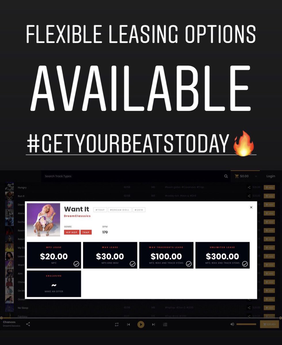 DreamClasssics's tweet photo. 🔥Flexible Leasing
New Beats Alert 🚨 
https://t.co/7LXY2yvKfR

@shalonmusic @zamorlivi @lowrenzoooo @essenceofficial @tgriffynyc @chocolate.tai @taahira.siclait @jussvon @iamjarick 
#musicproducer #makingbeats #beatmaker #mixtape #dancers 
#beats #studio #rapper #singer #artists https://t.co/9zolJzc5Sf
