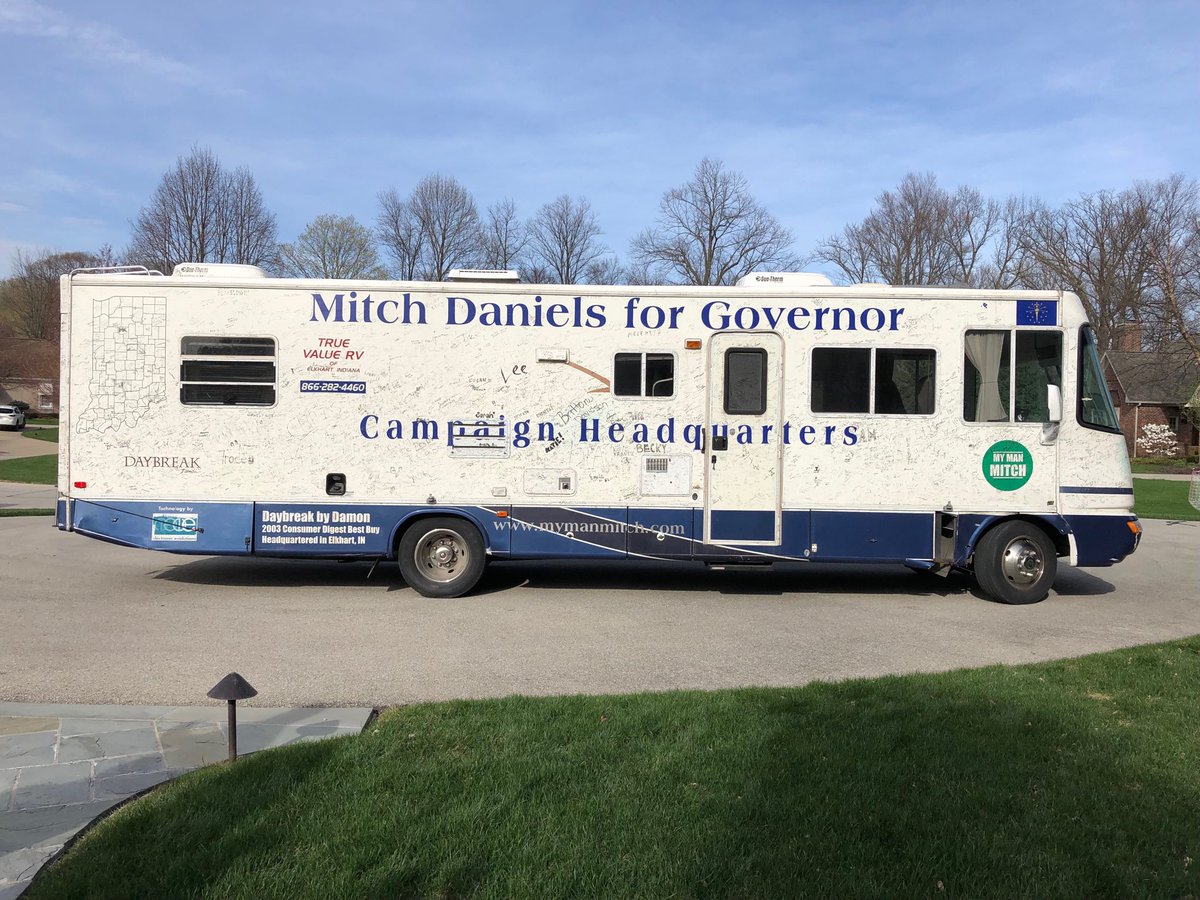 purduemitch's tweet image. Best birthday surprise ever. The family and the 04/08 campaign crew borrowed RV One from the state museum for the day. What memories. That vehicle and I saw every corner of Indiana over and over.