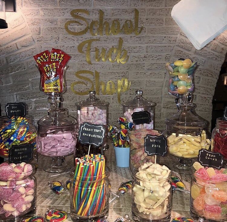 CartsByHelen's tweet photo. Sneak peak of the “School Tuck Shop” 🍭 #sweets #sweettable #oldschool #flumps #peardrops #10pmixup #events #sweet #party https://t.co/oecI1kkDB6