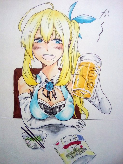 ミライアカリと飲みに行きたい…
…φ(.;゜;:д:;゜;.)

デカすぎるジョッキと用途不明の箸を描いてしまった事 誠に反省しておりまふ   _l⌒l0
#ミライアカリ 
#アカリギャラリー 