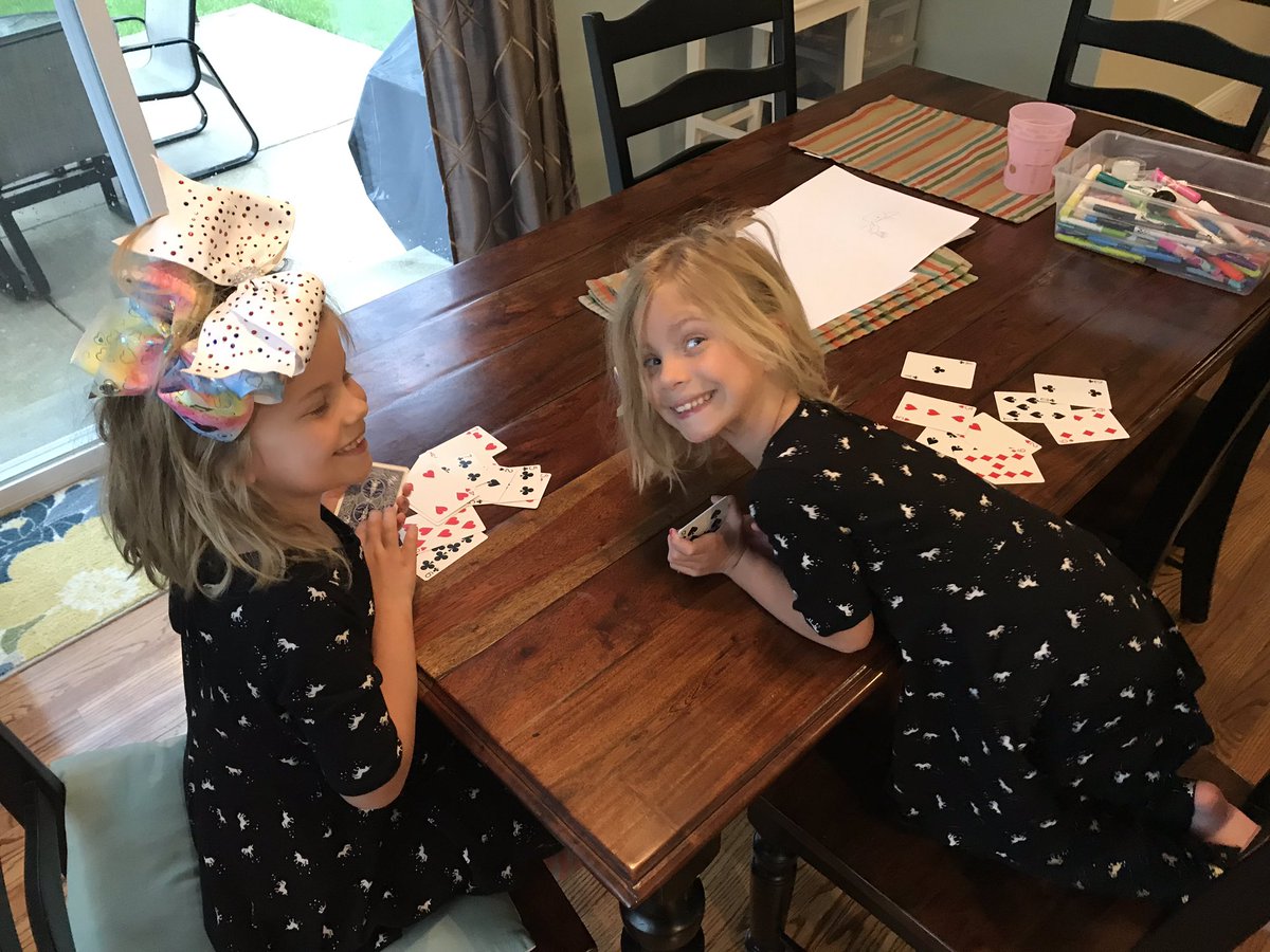 MorrisonSamuel's tweet image. Learning a card game that @LBorgertTCE taught Anna in class.