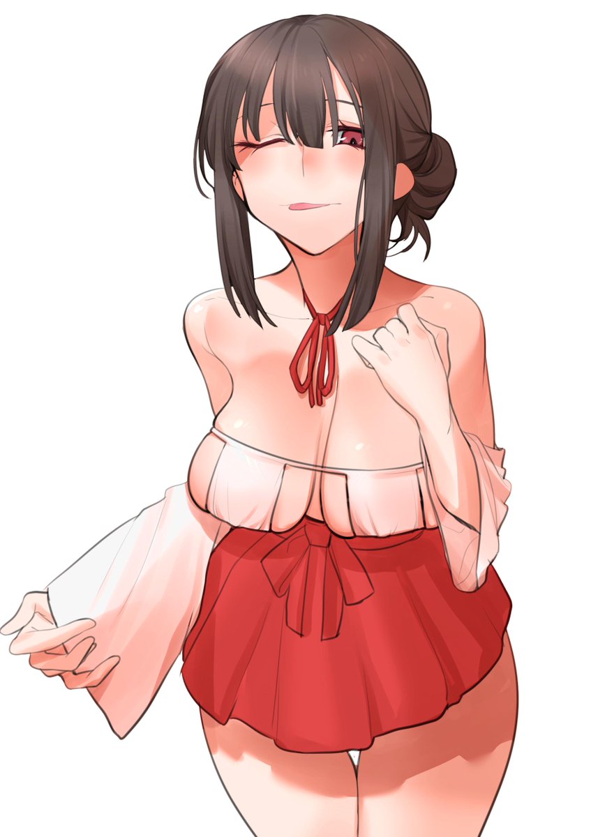 こういうエロ巫女みたいな服装が性癖なんですけど分かる人いますか 