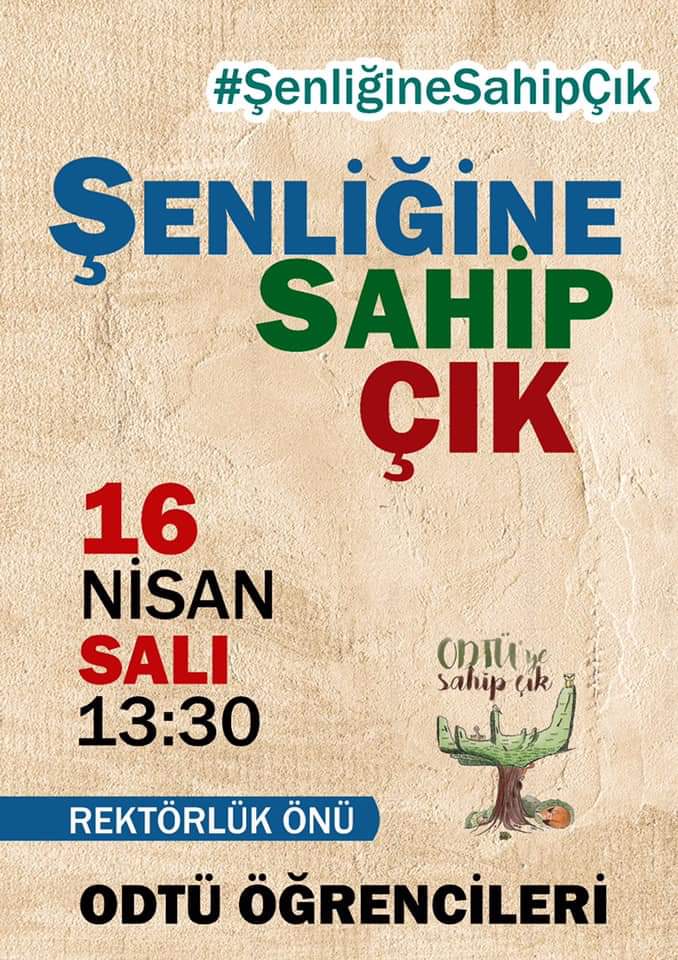 Tüm ODTÜ'lüleri şenliğine sahip çıkmaya davet ediyoruz. Biz de orada olacağız!
#ŞenliğineSahipÇık #ODTÜ #OdtüBaharŞenlikleri