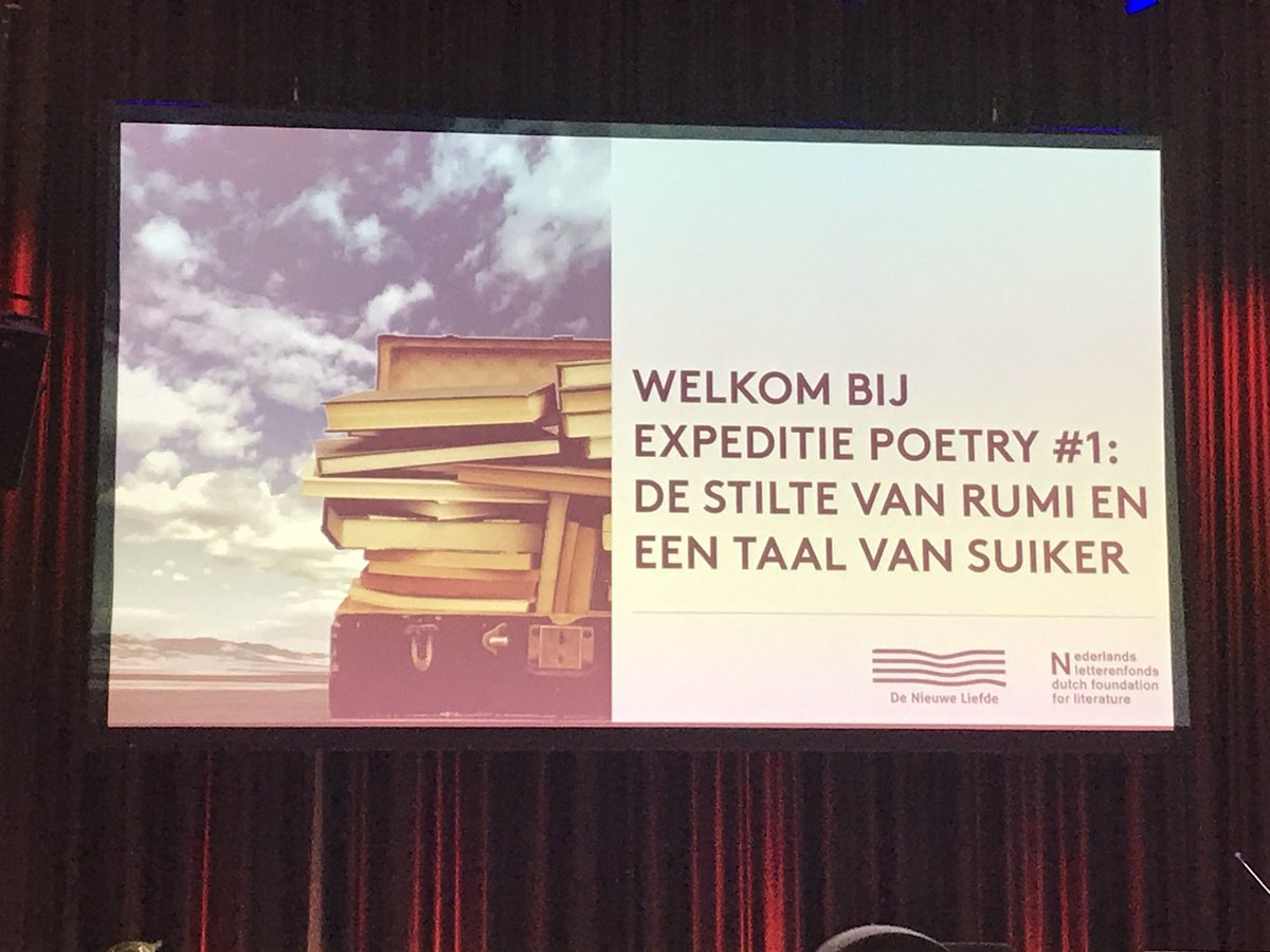 juankhalaf's tweet image. Uitverkochte zaal voor eerste bijeenkomst Wereldpoëzie vandaag over Rumi @DeNieuweLiefde