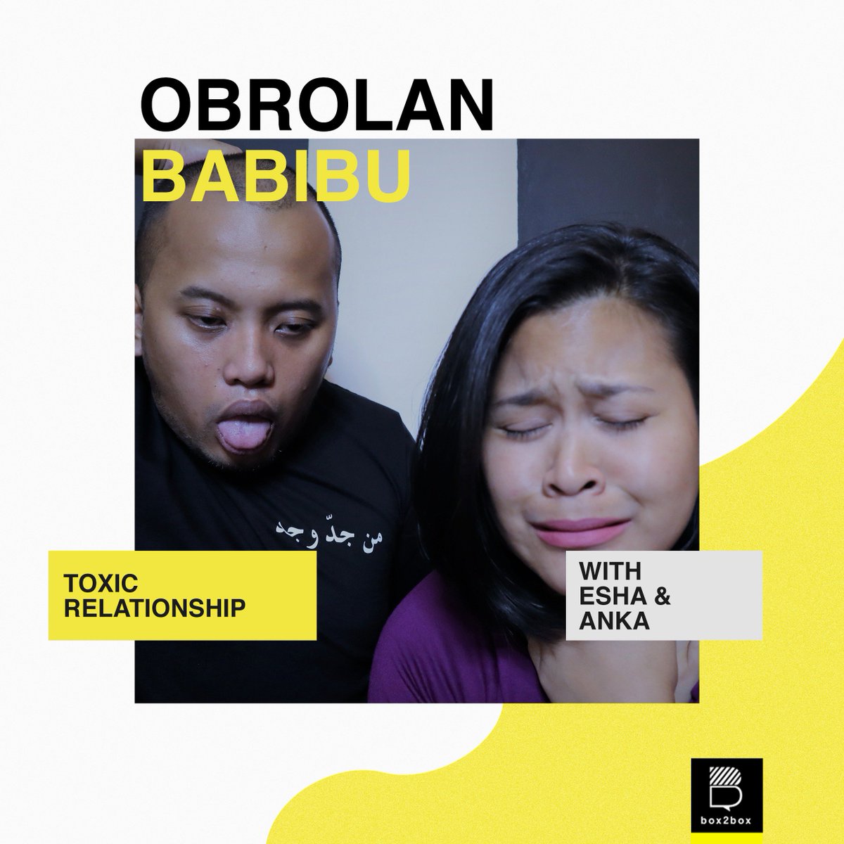 Box2boxID's tweet photo. Sebelum kita tidur ada baiknya memang untuk meratapi masa lalu kita yg MUNGKIN punya PACAR TOXIC nan NGESELIN tapi KITA SAYANG

Bersama @Ankatama_ @eshabons yg ceritanya MENGEJUTKAN kita semua!

#ObroianBABIBU - Toxic Relationship

Dengarkan sekarang! https://t.co/wjkwSxcKzk https://t.co/NhxMz0a2jG