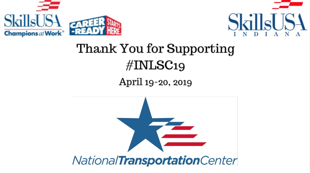 Thank you <a href="/NationalTCenter/">NTC</a> for partnering with us for this year's state conference!

#skillsusa #INLSC19 #Indiana #Hoosier #skillsusa #skillsusaindiana #cte #youth #students #championsatwork  #INLSC19 #votechworks