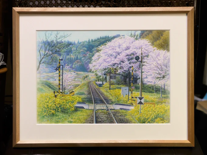 やはり,額に入れると最高やで.#水彩画 #Watercolor #桜 