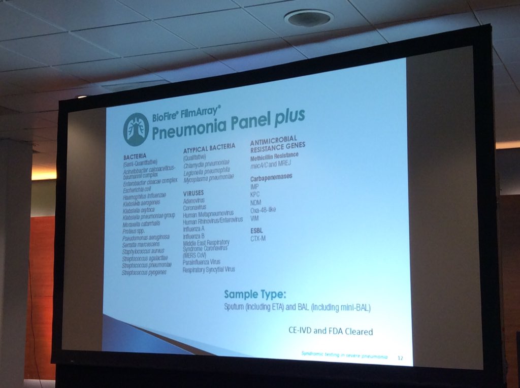 biomerieux's tweet photo. So how can syndromic testing help? Great help the resistance markers to broaden or not antimicrobial therapy adds Verroken #AntimicrobialStewardship #ECCMID2019 https://t.co/6GB0XJHHoi
